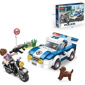 No name police building blocks set, 185 pieces, toy construction kit for children