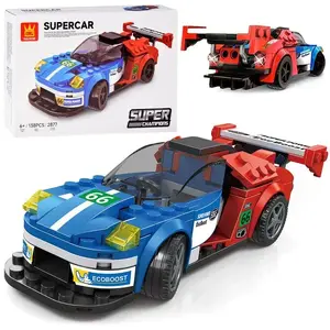 Building Blocks Set Jokomisiada Sport Car 138 pieces — blue and red