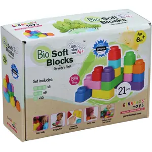 Soft building blocks set Polesie GT3104 — 21 pieces, foam/soft material, safe toy for toddlers