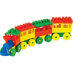 Игрушечный поезд Polesie Lokomotywa z Trzema Wagonami модель 36711 — пластмассовый локомотив с тремя вагончиками