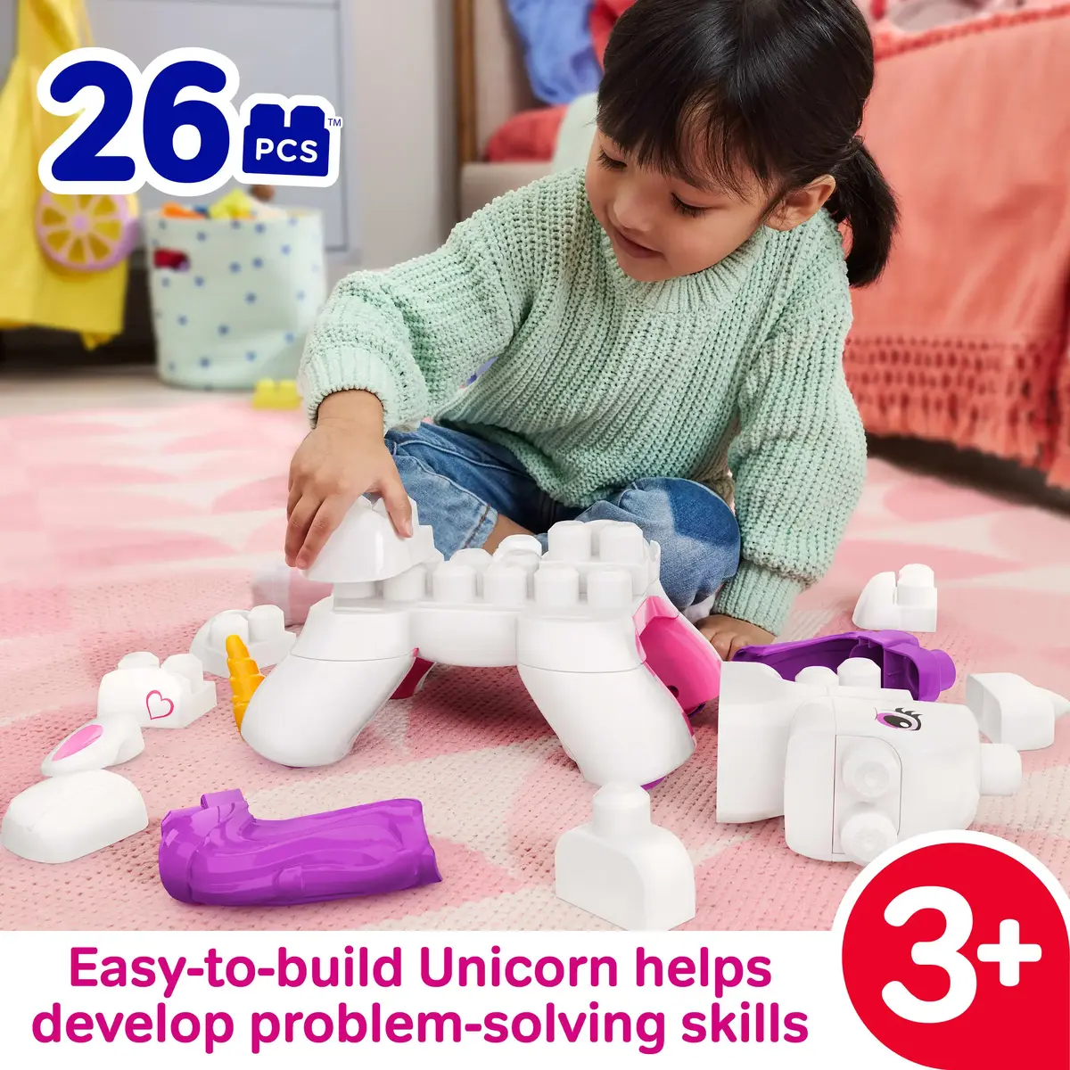MATTEL MEGA BLOKS Build & Enchant Unicorn — 26 шт. Photo 7