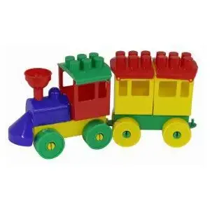 Toy locomotive with wagon Wader Polesie 36698 – plastic pull-along train for toddlers