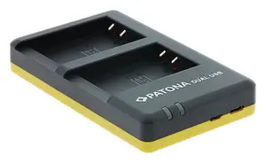 Battery charger PATONA 1939 USB for Canon, Input 5V 2.1A, Output 8.4V, Black/Yellow, 70×19×116 mm