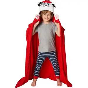 Plediņš ar kapuci Carbotex Coral Paw Patrol Marshall 110x140 cm