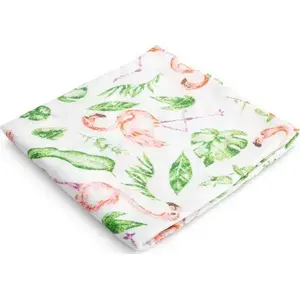 Muslīna autiņš Sensillo Flamingi 70 x 80 cm – viegls muslīna audums