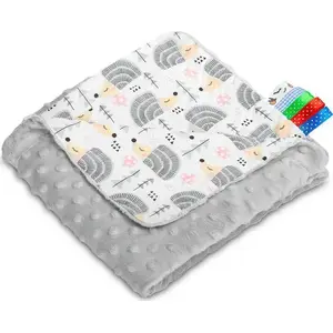 Baby blanket Sensillo Kocyk Minky 75x100 cm — grey hedgehog pattern