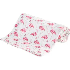 Bocioland bambusa autiņš 30x30 cm Flamingi, daudzreiz lietojams