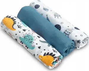 Муслиновые детские пелёнки Sensillo — набор 3 шт., синие