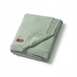 Cotton Baby Blanket PurePower BABY ONO 1671/04 with Flannel Backing, Sage