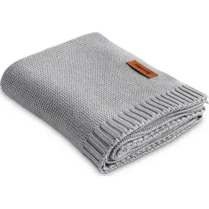 Baby blanket Sensillo bamboo-cotton 80x100 cm gray