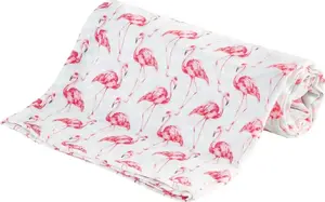 Детская бамбуковая пеленка Bocioland 75×75 см Flamingi