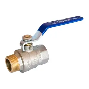 Кран шаровый INVENA ZK-63-015 1/2" тяжёлого типа PROV с стальной рукояткой, внутр./нар. резьба
