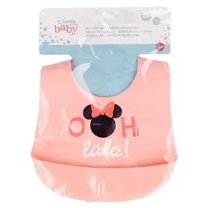 Silikona priekšauts Novelty Mickey Mouse — rozā, no 10 mēnešiem, 1 gab.