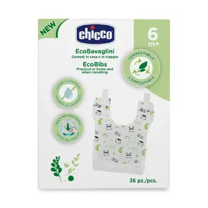 Vienkārša bērnu priekšautiņa Chicco 00010399000000, daudzkrāsaina, iepakojumā 36 gab.