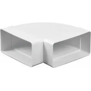 Lokveida elkoņs AWENTA KP75-24 90° horizontāls plakans, 75×150 mm, balts