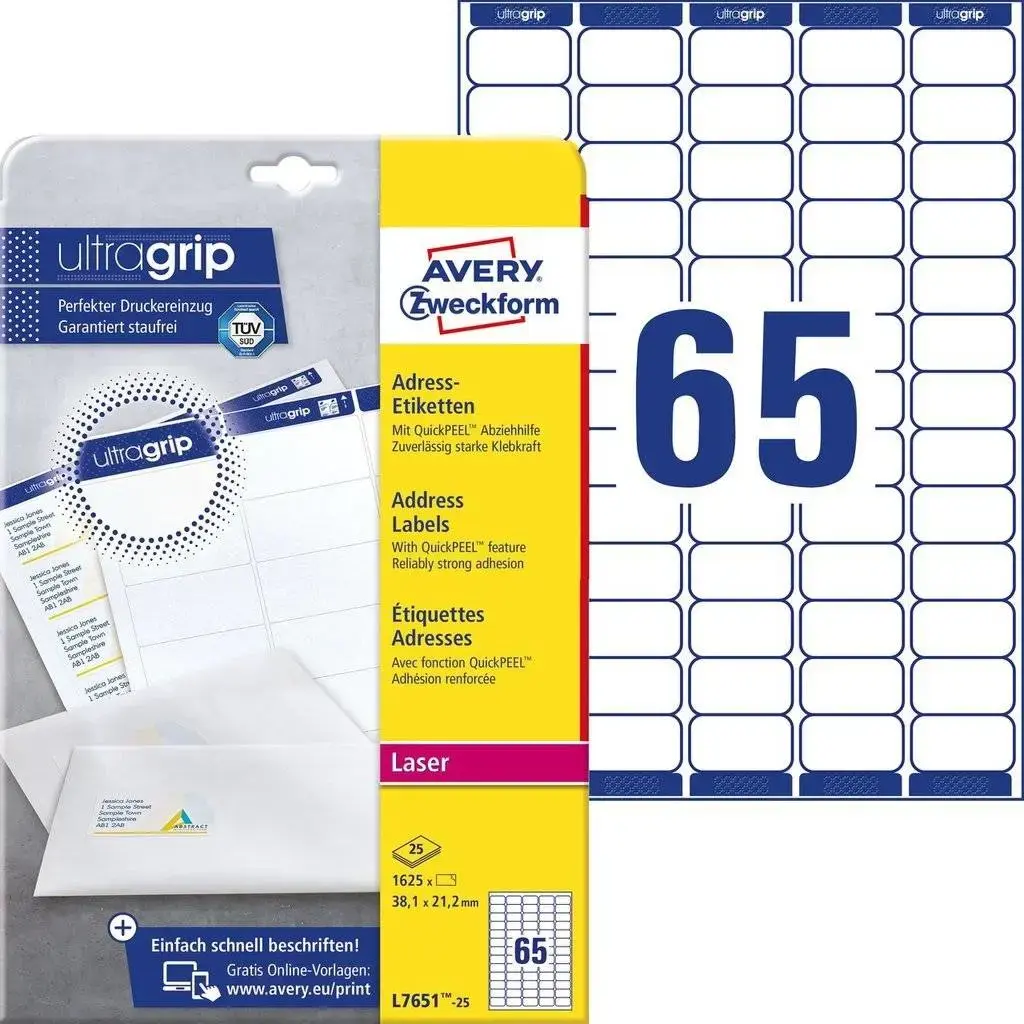 Avery Zweckform L7651-25 address labels Photo 3