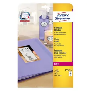 Самоклеящиеся этикетки Avery Zweckform L7769-40 — Закруглённый прямоугольник, постоянный клей, белые, 160 шт.