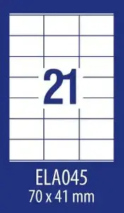 Label sheets Avery Zweckform ELA045 — adhesive labels 70 x 41 mm, 100 sheets