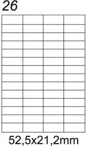 Label sheets EMERSON ETA4525X212W A4 52.5 x 21.1 mm 100 sheets