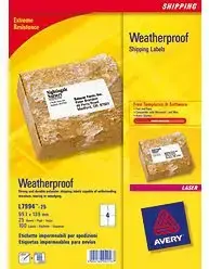 Avery Zweckform Weatherproof — самоклеящиеся почтовые этикетки L7994-25, белые, 99.1 × 139 мм, 100 шт. (25 листов A4)