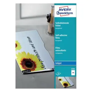 Self-adhesive labels Avery Zweckform 2501 — Permanent transparent, A4 format