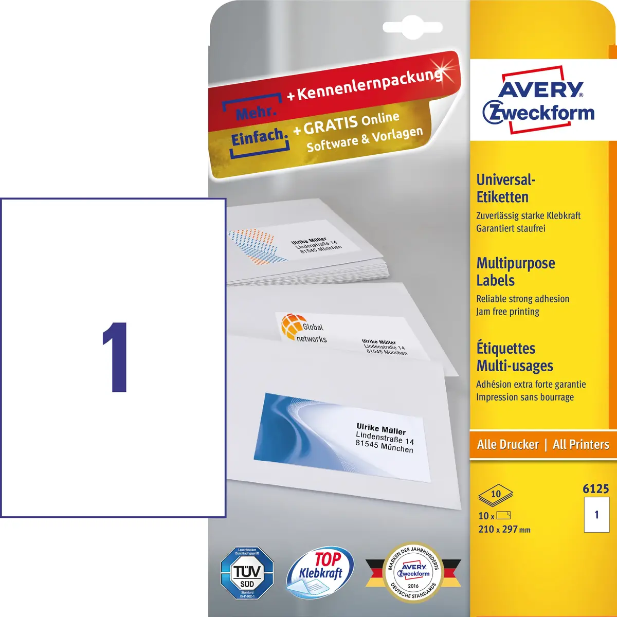 Avery Zweckform 6125 White A4 Paper Labels Photo 2