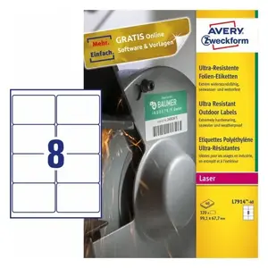 Self-adhesive A4 printer labels Avery Zweckform L7914-40 — 320 white labels, 9.91×6.77 cm, 40 sheets