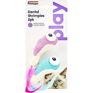 Игрушка для кошек Petstages Krewetki, 2 шт. — креветкообразные жевательные игрушки для гигиены зубов