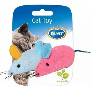 Игрушка для кошек Duvo+ ZAB. KOT 2 x цветная мышка 6×5×3 см (набор 2 шт.)