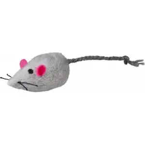 Игрушка для кошек Trixie мышки с колокольчиком, серо‑белые, 2 шт.