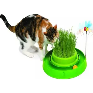 Catit Play 'n Scratch с травой — когтеточка и игрушка для кошек, 4 x 36 x 39,5 см, зелёная