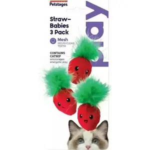 Игрушка для кошек Petstages PS70394 — клубничная мягкая интерактивная игрушка
