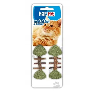 Игрушка для кошек HAPPET Rybka с matatabi и кощиемятой, 2 шт., 8,5 см