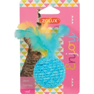 Игрушка для кошек ZOLUX — гибкий шар с перьями, модель 580713