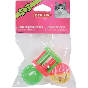 Набор игрушек для кошек ZOLUX, 3 штуки — разнотипные игрушки 4 см