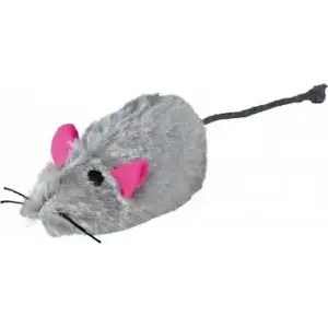 Toy mouse with fur on elastic band, Trixie TX-4116 — pack of 48 cat toys