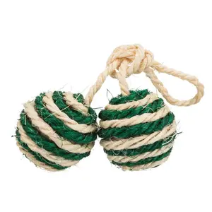 Игрушка-мяч для кошек Trixie TRIXIE 2 Balls on a Rope — сизалевые мячи ø 4,5 см