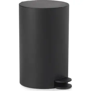 Pedal Bin GEDY SHARON 3 L, matt black, stainless steel lid and plastic body
