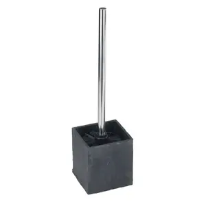 Ёрш для унитаза с держателем WENKO Slate Rock, антрацит, полирезин, 102×102×380 мм