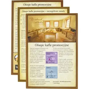 Reklāmas kāršu komplekts «Obsesje» no Literackie — LUCRUM promo kārtis, grāmatām veltīts