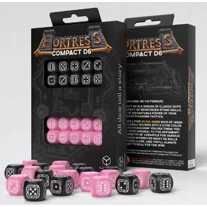Q-Workshop compact dice set D6 Forteca — black and pink