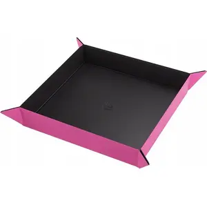 Magnetic Dice Tray Square by Gamegenic in Black/Pink – compact tabletop dice tray