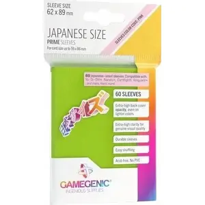 Sleeves Gamegenic Japanese Size Prime 62×89 mm, 60 pcs, Lime