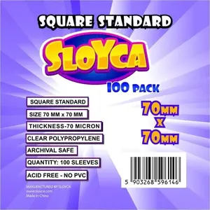 Sloyca Square Standard Sleeves 70×70 mm (100 pcs) protective card sleeves