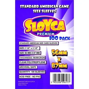 Card Sleeves Sloyca Standard American Premium 56×87 mm (100 pcs) protective sleeves for trading cards