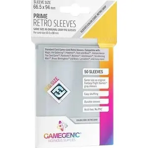 Sleeves Gamegenic Prime Retro 66.5 x 94 mm clear — pack of 50