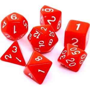 Dice set Rebel RPG matte red – tabletop gaming dice set, polyhedral assorted (MPN 106187)