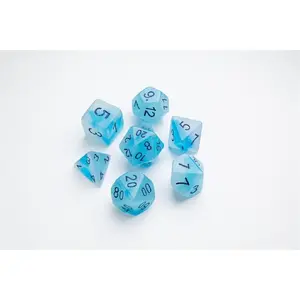 RPG Dice Set Gamegenic Glow Series — Icy Crumbs (polyhedral gaming dice)