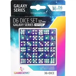 Набор кубиков Gamegenic Galaxy Series D6 (12 мм) Neptune — 7 шестигранных кубиков