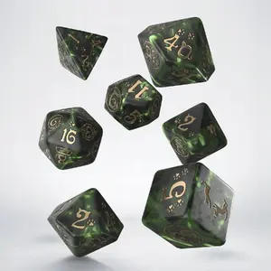 Dice set Q-Workshop Koci Zestaw Kości: Pixel — themed polyhedral gaming dice set